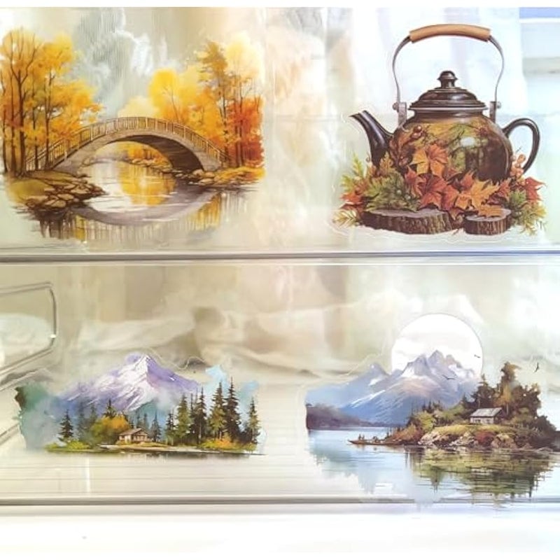 Nature Landscape Stickers Set - 120 Pcs Clear PET Travel Stickers for Scrapbooking, Journaling, Junk Journal, Collage - Waterproof Transparent Mountain Forest Beach for Scrapbook Supplies - Image 4